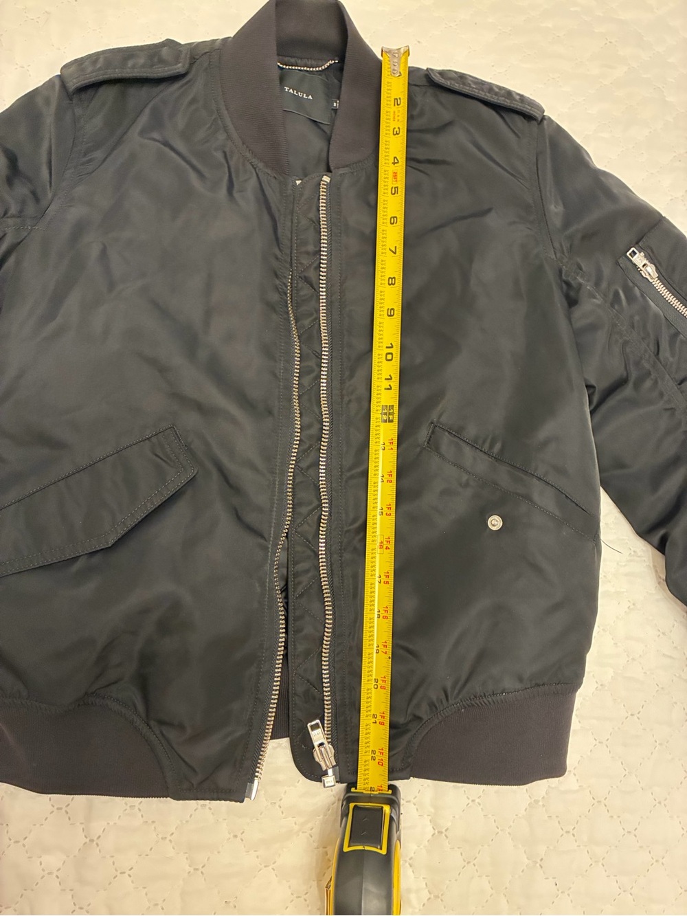Aritzia - Talula Whitby Black Bomber Jacket with Zip Front - Picture 6 of 10